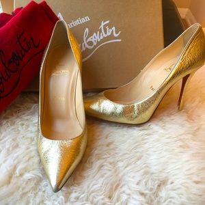 Authentic Gold Louboutin Pumps